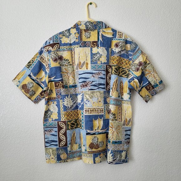 Men's Reebesse Hawaiian Aloha Tropical Print Button Down Short Sleeves Shirt - Picture 6 of 6